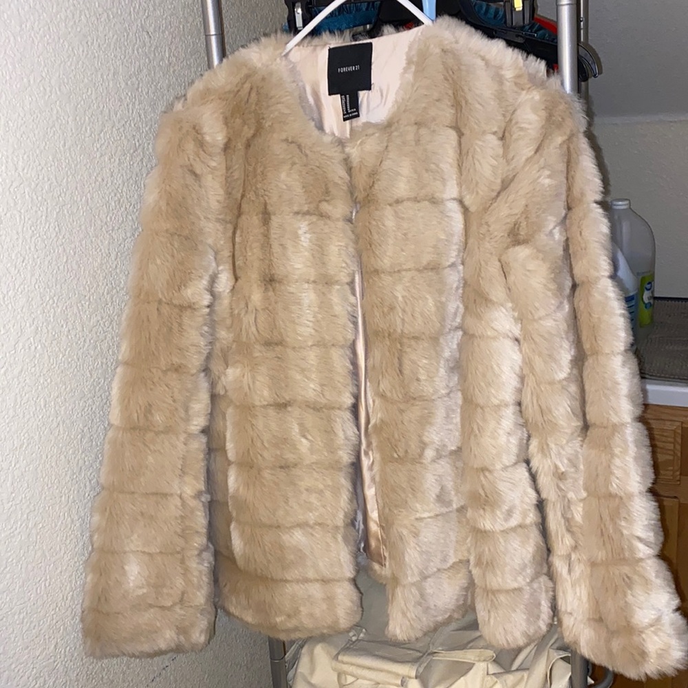 Forever 21 Fur Beige Jacket